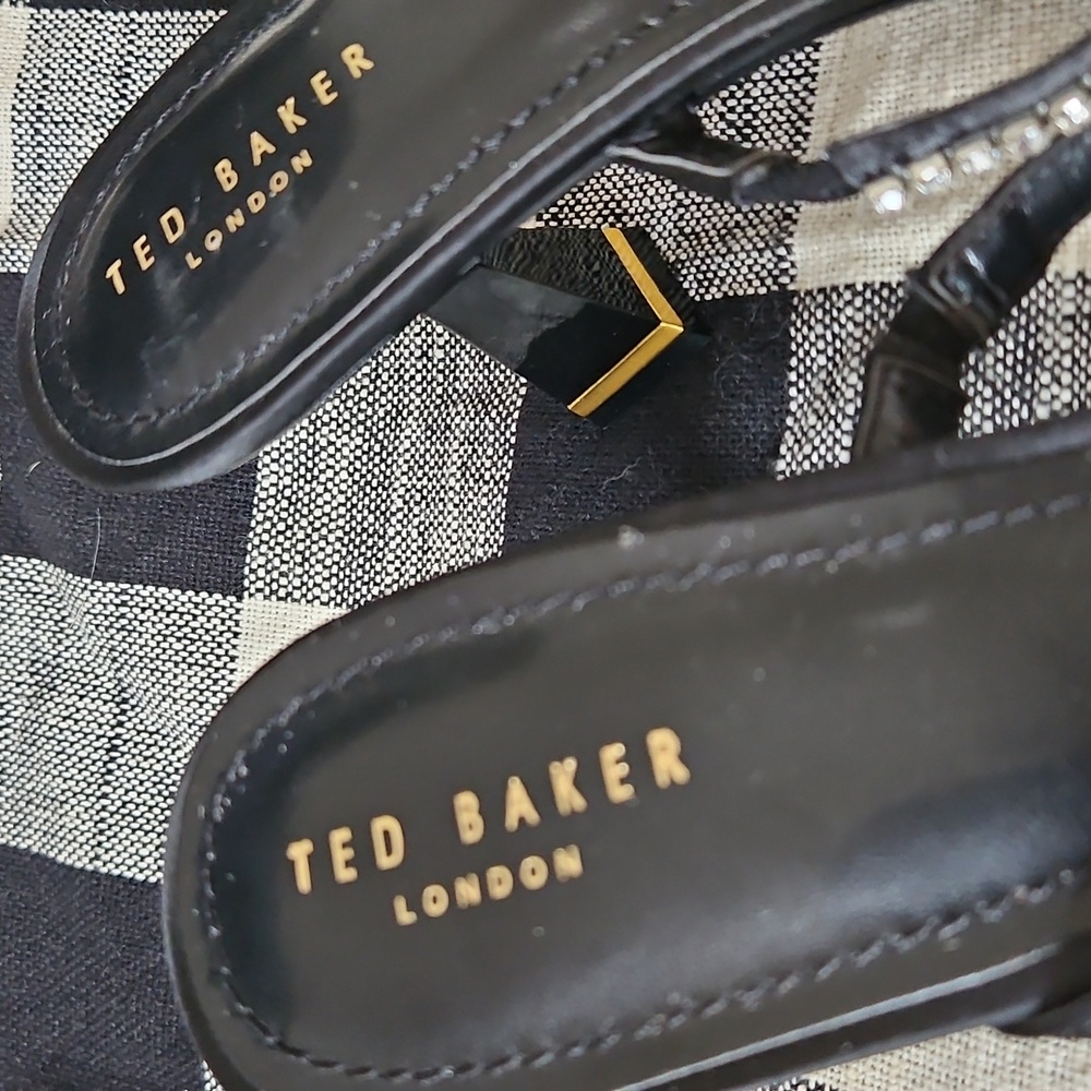 Ted Baker RINITA Diamante Satin Black Mule Heeled Sandal Size EU 39 (8.5) - Picture 6 of 15